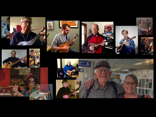 A collage of players peforming Reverie. Gloria and her husband appear in the lower right panel